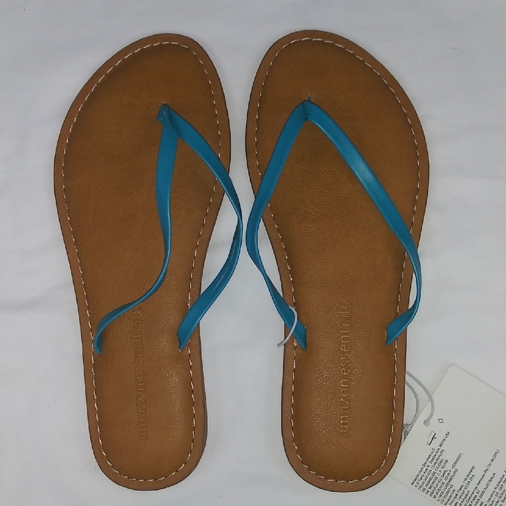 Amazon Essentials Women's Blue and Brown Sandals